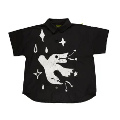 Marques ' Almeida Tops | OVERSIZED SHIRT WITH EMBROIDERY BLACK