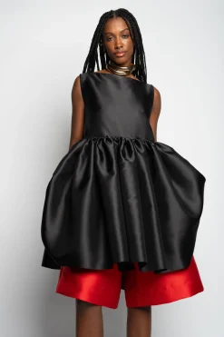 Marques ' Almeida Dresses | Dresses | SHORT SLEEVELESS PUFF DRESS BLACK