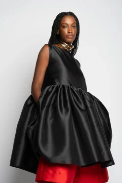 Marques ' Almeida Dresses | Dresses | SHORT SLEEVELESS PUFF DRESS BLACK
