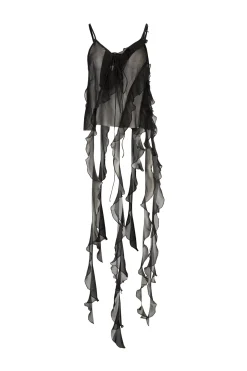Marques ' Almeida Tops | Tops | SILK STRAP TOP BLACK