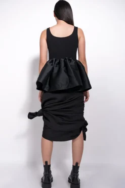 Marques ' Almeida Tops | SLEEVELESS PUFF HEM TOP BLACK
