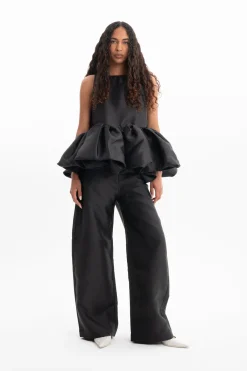 Marques ' Almeida Tops | Tops | SLEEVELESS PUFF HEM TOP BLACK