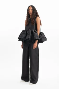 Marques ' Almeida Tops | Tops | SLEEVELESS PUFF HEM TOP BLACK