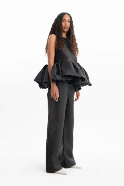 Marques ' Almeida Tops | Tops | SLEEVELESS PUFF HEM TOP BLACK