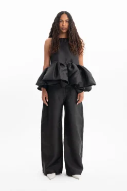 Marques ' Almeida Tops | Tops | SLEEVELESS PUFF HEM TOP BLACK