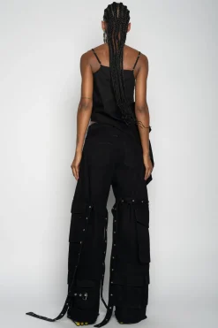 Marques ' Almeida Tops | STRAP TOP WITH SIDE DRAPE BLACK