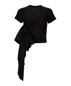 Marques ' Almeida Tops | T-SHIRT WITH SIDE BOW BLACK