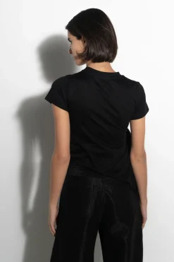 Marques ' Almeida Tops | T-SHIRT WITH SIDE BOW BLACK