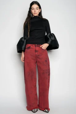 Marques ' Almeida Tops | TURTLENECK PUFF SLEEVE TOP BLACK