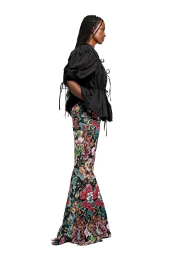 Marques ' Almeida Tops | WRINKLED COTTON LACES RUCHED BLOUSE BLACK
