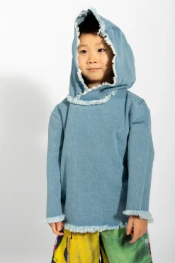 Marques ' Almeida Tops | Outerwear | DENIM CLASSIC HOODIE BLUE