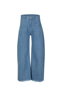 Marques ' Almeida Denim | Bottoms | DENIM PATCH POCKET BOYFRIEND TROUSERS BLUE