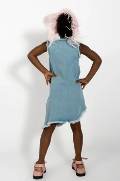 Marques ' Almeida Dresses | DENIM SLEEVELESS DRESS BLUE
