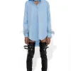 Marques ' Almeida Tops | Tops | BLUE FEATHER CUFF SHIRT LIGHTBLUE