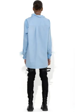 Marques ' Almeida Tops | Tops | BLUE FEATHER CUFF SHIRT LIGHTBLUE