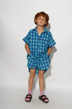Marques ' Almeida Bottoms | GINGHAM BOXER SHORTS BLUE