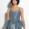 Marques ' Almeida Denim | Tops | LUREX FITTED CORSET BLUE