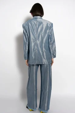 Marques ' Almeida Denim | Outerwear | LUREX OVERSIZED BLAZER BLUE