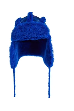 Marques ' Almeida Accessories | SHINY LEATHER EAR COVER HAT BLUE