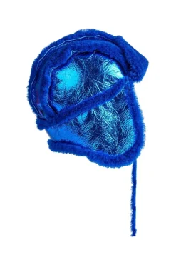 Marques ' Almeida Accessories | SHINY LEATHER EAR COVER HAT BLUE