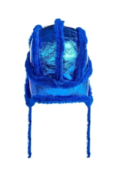 Marques ' Almeida Accessories | SHINY LEATHER EAR COVER HAT BLUE