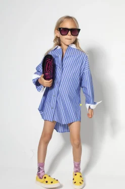 Marques ' Almeida Dresses | STRIPES SHIRT DRESS BLUE
