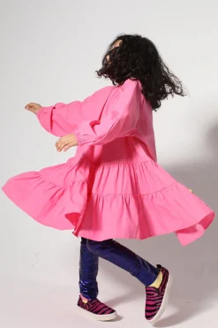 Marques ' Almeida Dresses | BRIGHT PINK LOOSE GATHERED DRESS BRIGHTPINK