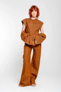 Marques ' Almeida Denim | Bottoms | BOYFRIEND TROUSERS BROWN
