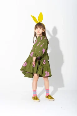 Marques ' Almeida Dresses | BUNNY PRINT GATHERED DRESS KHAKI