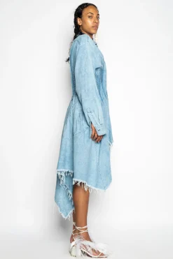 Marques ' Almeida Dresses | Dresses | CHAMBRAY PLEATED SHIRT DRESS LIGHTBLUE