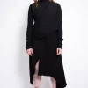 Marques ' Almeida Knitwear | Bottoms | CLASSIC M'A DRAPED MERINO SKIRT IN BLACK