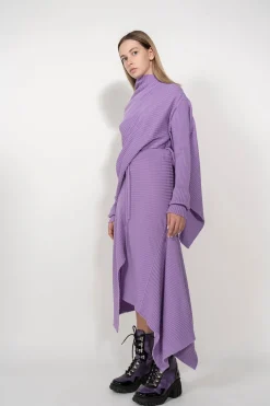 Marques ' Almeida Knitwear | Bottoms | CLASSIC M'A MERINO SKIRT IN LILAC