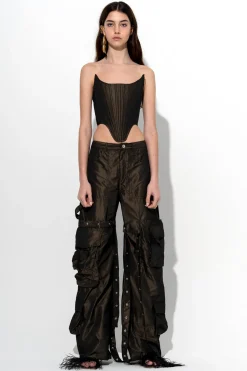 Marques ' Almeida Tops | Tops | DARK SHAPED CORSET BROWN