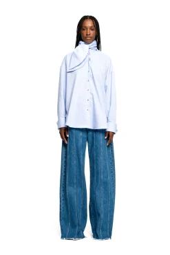 Marques ' Almeida Denim | Bottoms | DENIM BOYFRIEND TROUSERS WITH SEAM LINES BLUE