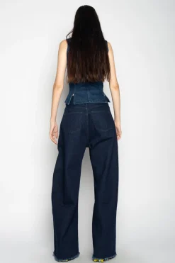 Marques ' Almeida Tops | Denim | DENIM CORSET IN BLUE NAVY