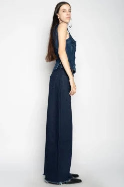 Marques ' Almeida Tops | Denim | DENIM CORSET IN BLUE NAVY