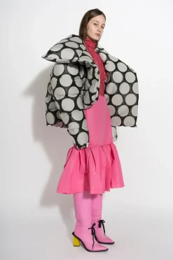 Marques ' Almeida Outerwear | DOTS BROCADE M'A PUFFER JACKET BLACKWHITE