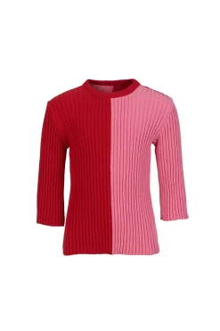 Marques ' Almeida Knitwear | Tops | DUO COLOUR CREW NECK JUMPER MULTICOLOUR