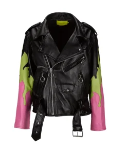 Marques ' Almeida Outerwear | Outerwear | FLAMES BIKER JACKET MULTICOLOUR