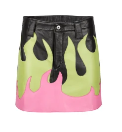 Marques ' Almeida Bottoms | Bottoms | FLAMES LEATHER MINI SKIRT MULTICOLOUR