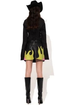Marques ' Almeida Bottoms | Bottoms | FLAMES LEATHER MINI SKIRT MULTICOLOUR
