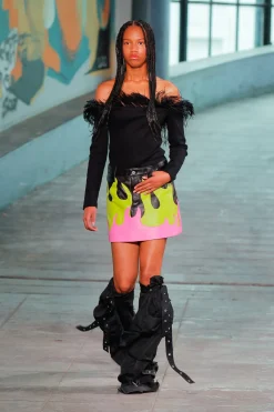 Marques ' Almeida Bottoms | Bottoms | FLAMES LEATHER MINI SKIRT MULTICOLOUR