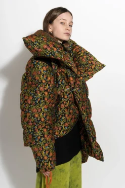 Marques ' Almeida Outerwear | FLORAL BROCADE M'A PUFFER JACKET MULTICOLOUR