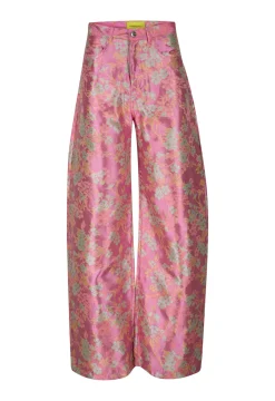 Marques ' Almeida Bottoms | Bottoms | FLOWER BROCADE BOYFRIEND TROUSERS PINK