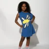 Marques ' Almeida Jersey | Dresses | FLOWER PRINT T-SHIRT DRESS NAVY