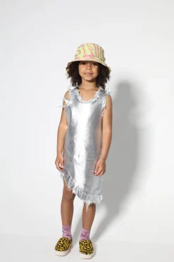 Marques ' Almeida Dresses | FOIL DENIM SLEEVELESS DRESS SILVER