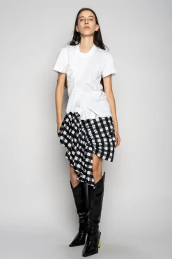 Marques ' Almeida Tops | GATHERED T-SHIRT IN WHITE