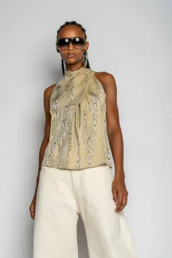 Marques ' Almeida Tops | Tops | DRAPED BLOUSE GOLD