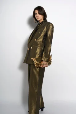 Marques ' Almeida Denim | Outerwear | LUREX OVERSIZED BLAZER GOLD