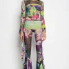 Marques ' Almeida Tops | Tops | GRAFFITI PRINT MESH CORSET TOP MULTICOLOUR